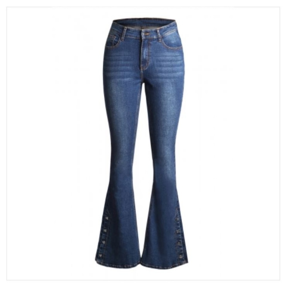 LAST TWO! Blue Anchor Point Bell Bottom Jeans - Picture 3 of 7